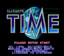 Illusion of Time (Spain) Title Screen